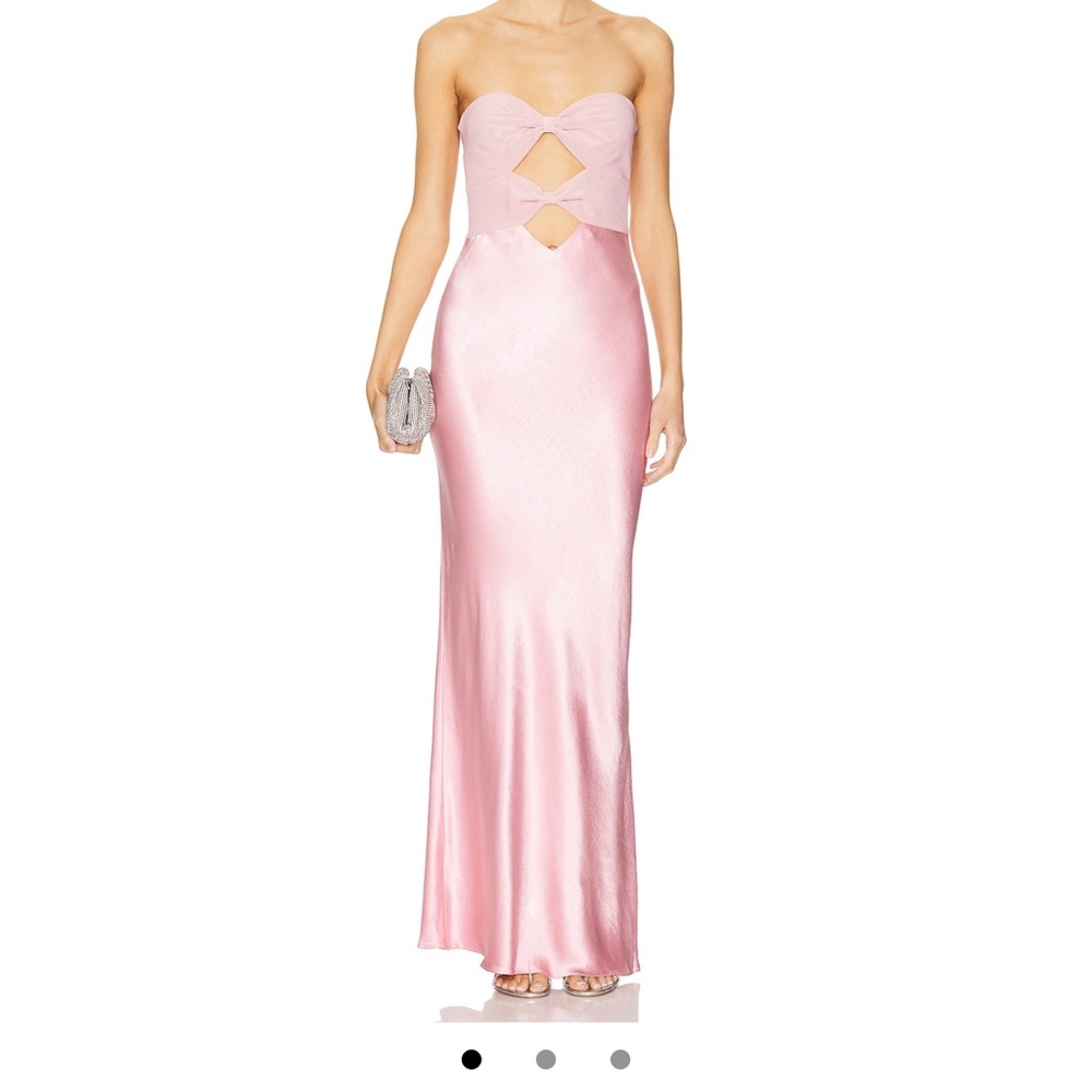 Elegant Pink Strapless Evening Gown
